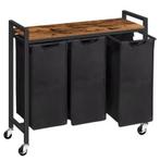 Wassorteerder 3 Vakken – Verrijdbare Wasmand met Deksel, Verzenden, Nieuw