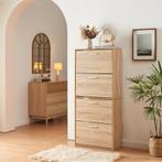 Schoenenkast Sykkylven 4 kleppen sonoma eiken 134x60x24 cm [, Verzenden, Nieuw