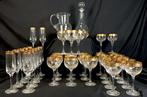 Drinkservies (38) - Kristal - kristal en puur goud, Antiek en Kunst