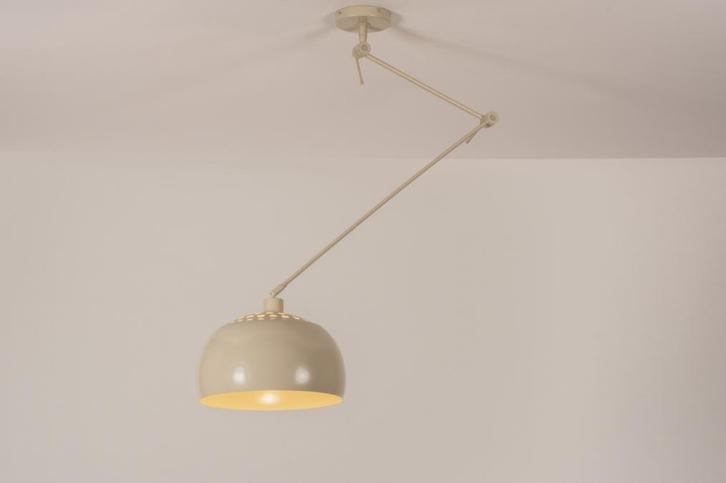Rietveld Hanglampen - Beige, Zand - Metaal, Huis en Inrichting, Lampen | Hanglampen, Verzenden