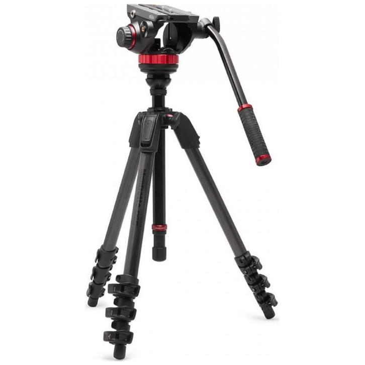Manfrotto 502 Head & 055 Carbon Fiber 4 Sec Video, Audio, Tv en Foto, Fotografie | Statieven en Balhoofden, Driepoot, Nieuw, 175 cm of meer