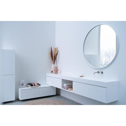 INK SP15 Spiegel Rond Mat Wit Aluminium Kader 100 x 3,5 cm, Doe-het-zelf en Verbouw, Sanitair, Bad, Nieuw, Ophalen of Verzenden