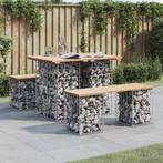 vidaXL Tuintafel schanskorfontwerp 100x70x72 cm massief, Tuin en Terras, Verzenden, Nieuw