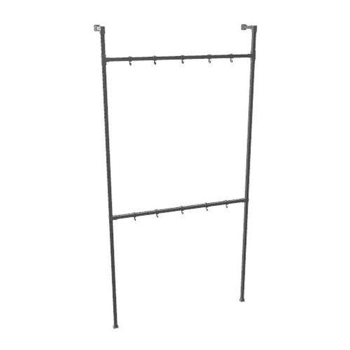 Industriële Steigerbuis Kapstok Chester Duo | Vierkant Zwart, Huis en Inrichting, Woonaccessoires | Kapstokken, Ophalen of Verzenden