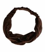 Haarband Twist Velvet Effen Bruin, Nieuw