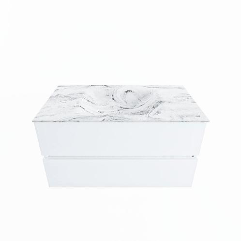 MONDIAZ VICA-DLUX 90cm badmeubel onderkast Talc 2 lades., Doe-het-zelf en Verbouw, Sanitair, Bad, Nieuw, Ophalen of Verzenden