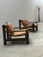 Carl Straub - Fauteuil (2) - Safari - Vurenhout, leer