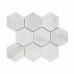 Mozaiek Hexagon Marmer Carrara 9.5x11 cm Mat Wit Prijs, Doe-het-zelf en Verbouw, Tegels, Ophalen of Verzenden, Nieuw