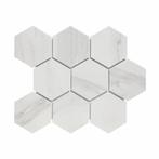 Mozaiek Hexagon Marmer Carrara 9.5x11 cm Mat Wit Prijs, Ophalen of Verzenden, Nieuw