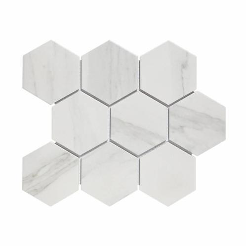 Mozaiek Hexagon Marmer Carrara 9.5x11 cm Mat Wit Prijs, Doe-het-zelf en Verbouw, Tegels, Ophalen of Verzenden