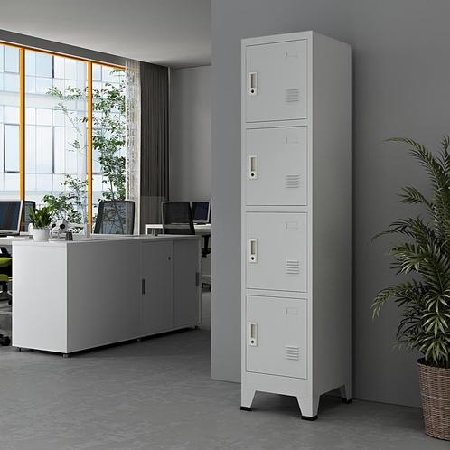 [en.casa] Lockerkast Joroinen 180x38x45 cm staal met 4 deure, Huis en Inrichting, Kasten | Lockerkasten, Verzenden