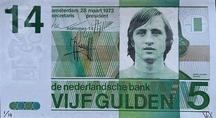 VEX - Vijf Gulden: Johan Cruijff nummer 14, Antiek en Kunst, Kunst | Designobjecten