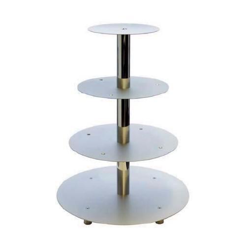 Taartstandaard Aluminium New York 4 etages, Hobby en Vrije tijd, Taarten en Cupcakes maken, Nieuw, Verzenden