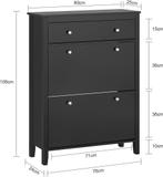 2dekans | SoBuy - Schoenenkast - Zwart - 78x24x108 -, Huis en Inrichting, Kasten | Schoenenkasten, Ophalen of Verzenden, Zo goed als nieuw
