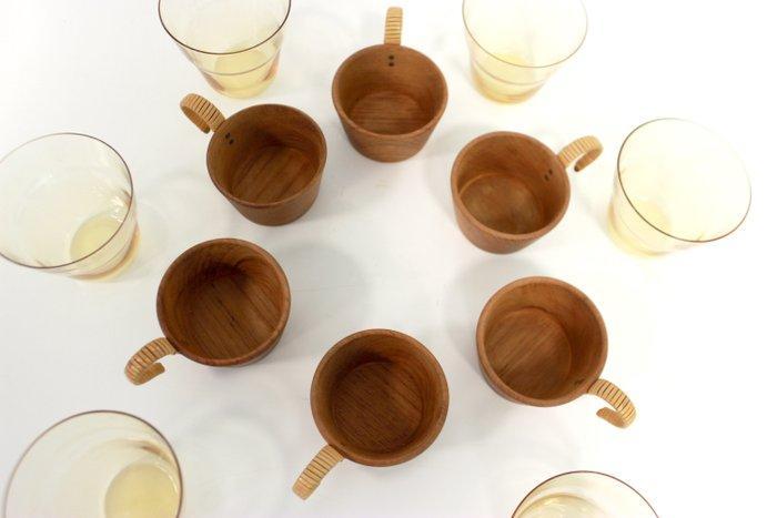Schott Mainz Jena Glas - Theekopje - Glas, Messing, Teakhout, Antiek en Kunst, Kunst | Designobjecten