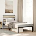 vidaXL Bedframe zonder matras metaal sonoma eikenkleurig, 90 cm, Eenpersoons, Bruin, Verzenden