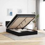 vidaXL Ottoman bed met matras en LEDs 140x200cm fluweel, Verzenden, Zwart, 140 cm, 200 cm