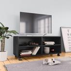 vidaXL Tv-meubel met wieltjes 90x35x35 cm bewerkt hout zwart, Huis en Inrichting, Kasten | Televisiemeubels, Verzenden, Nieuw