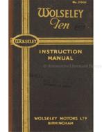 1939 WOLSELEY TEN INSTRUCTIEBOEKJE ENGELS, Auto diversen, Handleidingen en Instructieboekjes