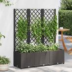 vidaXL Plantenbak met trellis zwart 120x40x136 cm PP, Tuin en Terras, Kunststof, 100 cm of meer, Verzenden, Nieuw