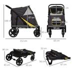 TRUUSK Opvouwbare Hondenkar Pet Buggy Mesh Windows Opbergzak, Dieren en Toebehoren, Verzenden, Nieuw