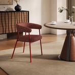 Eetkamerstoel set van 4 Huk 78x57x56 cm rood [en.casa], Verzenden, Nieuw