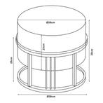 Krukje en bijzettafel Tas rond 2-in-1 set stapelbaar beige e, Verzenden, Nieuw