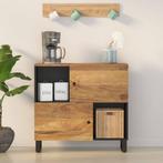 vidaXL Dressoir met 2 deuren 80x33x75 cm massief mangohout, Verzenden, Nieuw, 50 tot 100 cm, 25 tot 50 cm