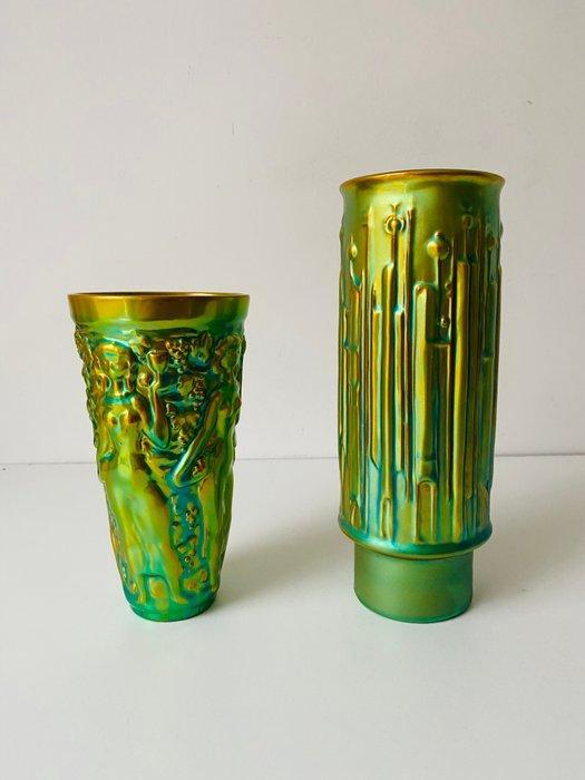 Zsolnay - Vaas (2) - Terracotta, Antiek en Kunst, Antiek | Glas en Kristal