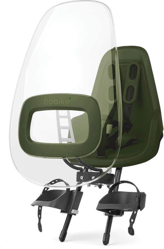 Bobike windscherm ONE+ - Olive Green, Fietsen en Brommers, Fietsaccessoires | Fietsstoeltjes, Zo goed als nieuw, Ophalen of Verzenden