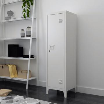 Lockerkast Kurikka metaal 137x38x38 cm wit [en.casa] beschikbaar voor biedingen
