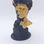 Beeldje, Gold and black David statue - 14.5 cm - Hars