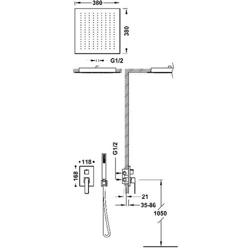 Regendoucheset Inbouw Tres Slim Exclusive Met Plafonddouche, Doe-het-zelf en Verbouw, Sanitair, Ophalen of Verzenden