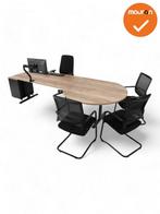 Bureau Tube met vergaderstuk - zwart onderstel - afmeting en, Vergader- of Presentatieruimte, Ophalen of Verzenden, Gebruikt, Bureau