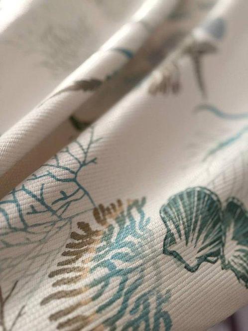 Elegante pastelroze lichtweerdoekje in katoen met maritieme, Antiek en Kunst, Antiek | Kleden en Textiel