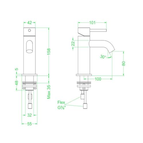 Wastafelkraan IVY Concord Model S Coldstart RVS316, Doe-het-zelf en Verbouw, Sanitair, Ophalen of Verzenden