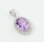 Hanger - 18 karaat Witgoud - 5.31ct. tw. Amethist - Diamant, Sieraden, Tassen en Uiterlijk, Antieke sieraden
