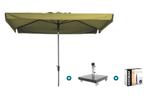 Madison Delos Luxe stokparasol 200x300 cm. - Sage green met, Verzenden, Nieuw, Parasolvoet, Kantelbaar