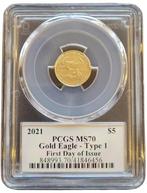 Gouden American Eagle 1/10 oz 2021 Type 1 PCGS MS70 First, Verzenden, Midden-Amerika, Losse munt, Goud