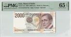 1990 Italy P 115 2000 Lire Pmg 65 Epq, Postzegels en Munten, Bankbiljetten | Europa | Niet-Eurobiljetten, Verzenden