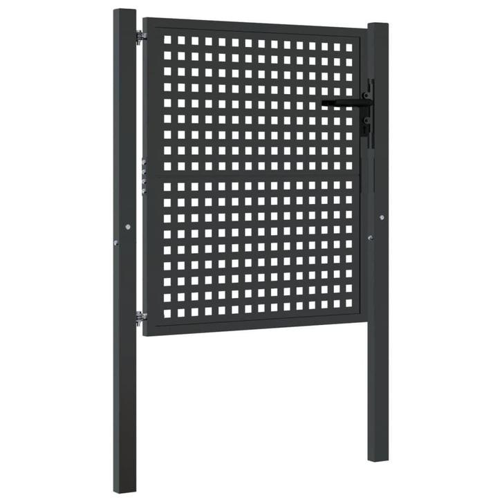 Poort 105x150 Antraciet - Retourdeal - 46% Korting!, Tuin en Terras, Tuinhekken en Hekwerk, Met poort, Nieuw, IJzer, Tuinhek, Ophalen of Verzenden