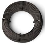 Gecoate roestvrijstalen staalkabel 4mm 50m 7x19 zwart, Doe-het-zelf en Verbouw, Verzenden, Nieuw