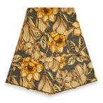Afrikaanse stof - Gele Garden Flowers - 100% katoen - 1 yard, Hobby en Vrije tijd, Stoffen en Lappen, Ophalen of Verzenden, Nieuw