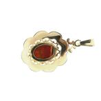 Gouden hanger met mosagaat (Hanger of bedel), Sieraden, Tassen en Uiterlijk, Bedels, Ophalen of Verzenden, Gebruikt, Goud, Overige merken