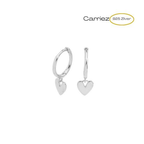 925 Zilveren huggie hoops met hart hanger, Sieraden, Tassen en Uiterlijk, Kettinghangers, Nieuw, Verzenden