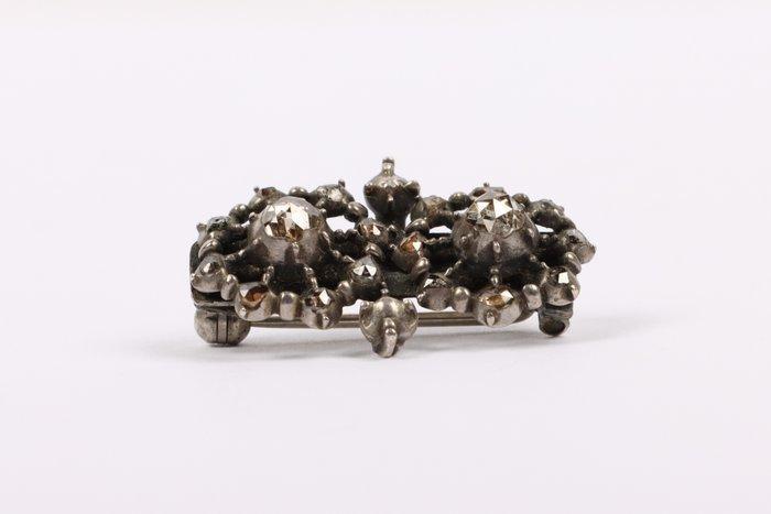 Zonder Minimumprijs - Broche Zilver - 0.60ct. tw. Diamant, Sieraden, Tassen en Uiterlijk, Antieke sieraden