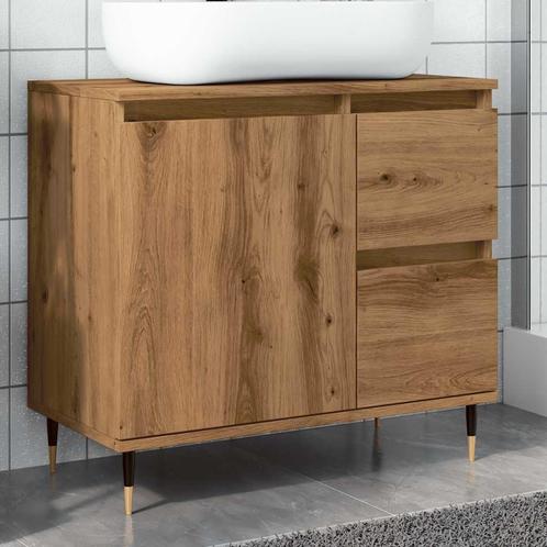 vidaXL Badkamerkast 65x33x60 cm bewerkt hout artisanaal, Huis en Inrichting, Tafels | Kaptafels, Nieuw, Verzenden