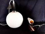 Lamp (2) - glas, koper en teakhout