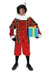 Luxe Zwarte Piet pak rood fluweel XL + GRATIS SCHMINK fluwel