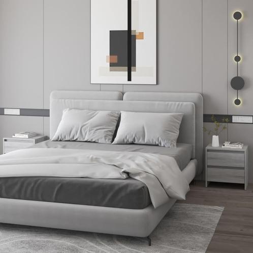 vidaXL Nachtkastjes 2st 45x34,5x44,5cm bewerkt hout grijs, Huis en Inrichting, Slaapkamer | Nachtkastjes, Nieuw, Minder dan 45 cm